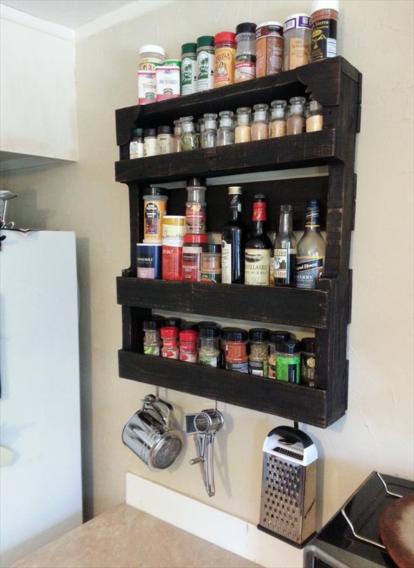 How do you hang a homemade wall spice rack?