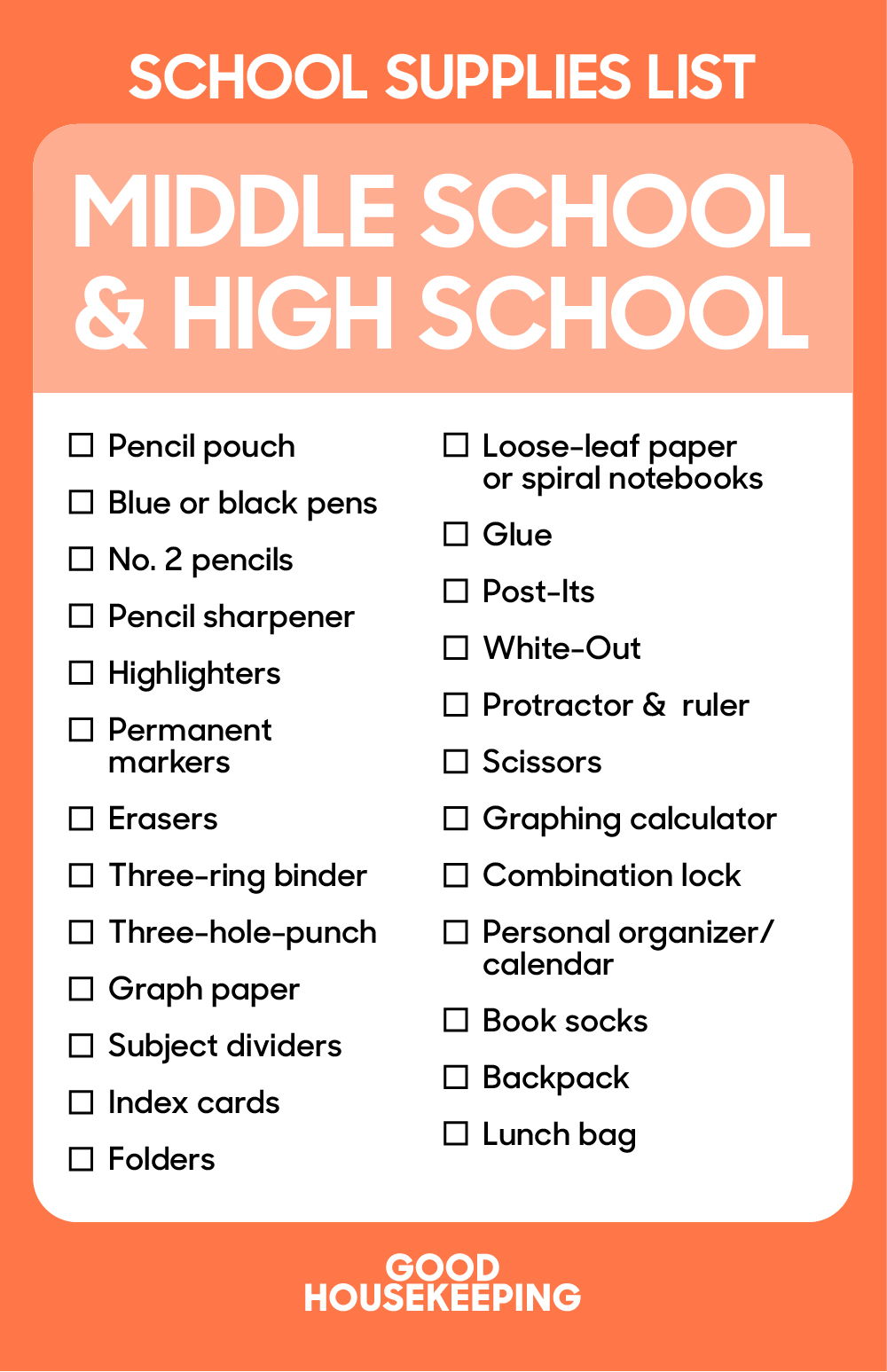 school supply list for liberty middle school