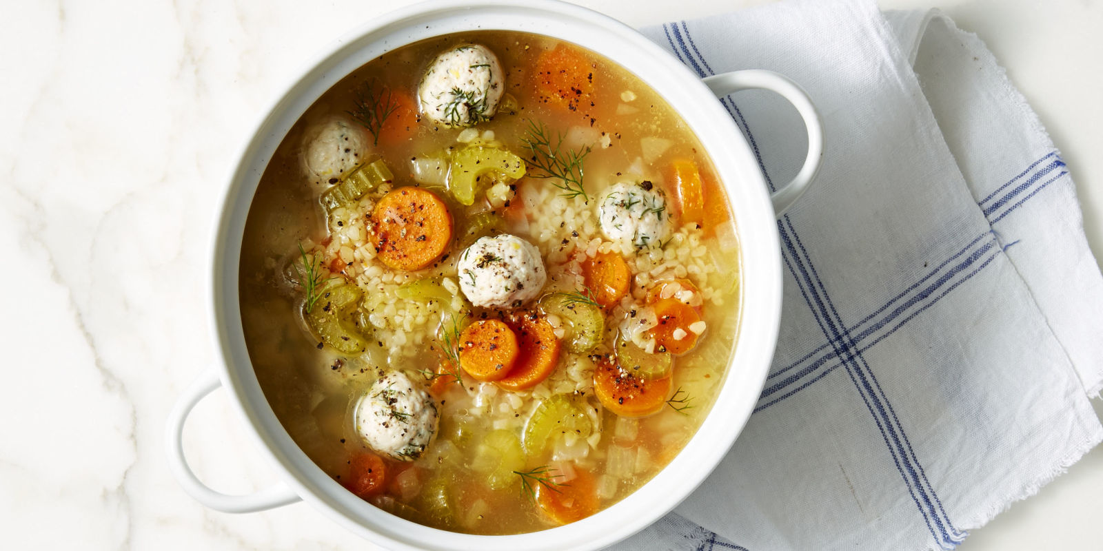 LemonDill Chicken Meatball Soup
