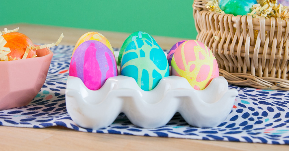 How to Dye Easter Eggs With Food Coloring and Rubber Cement Easter Crafts