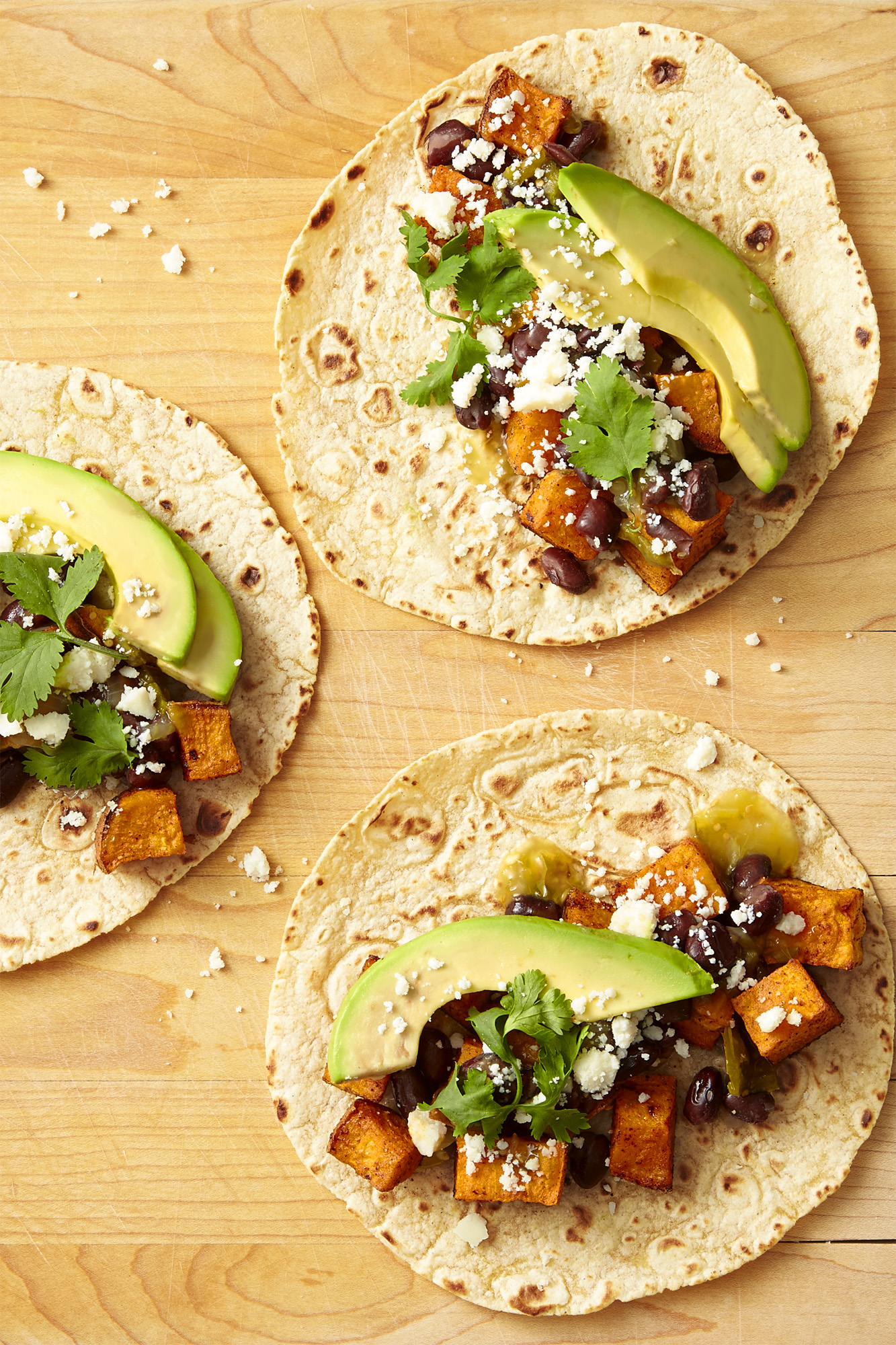 Sweet Potato, Avocado and Black Bean Tacos