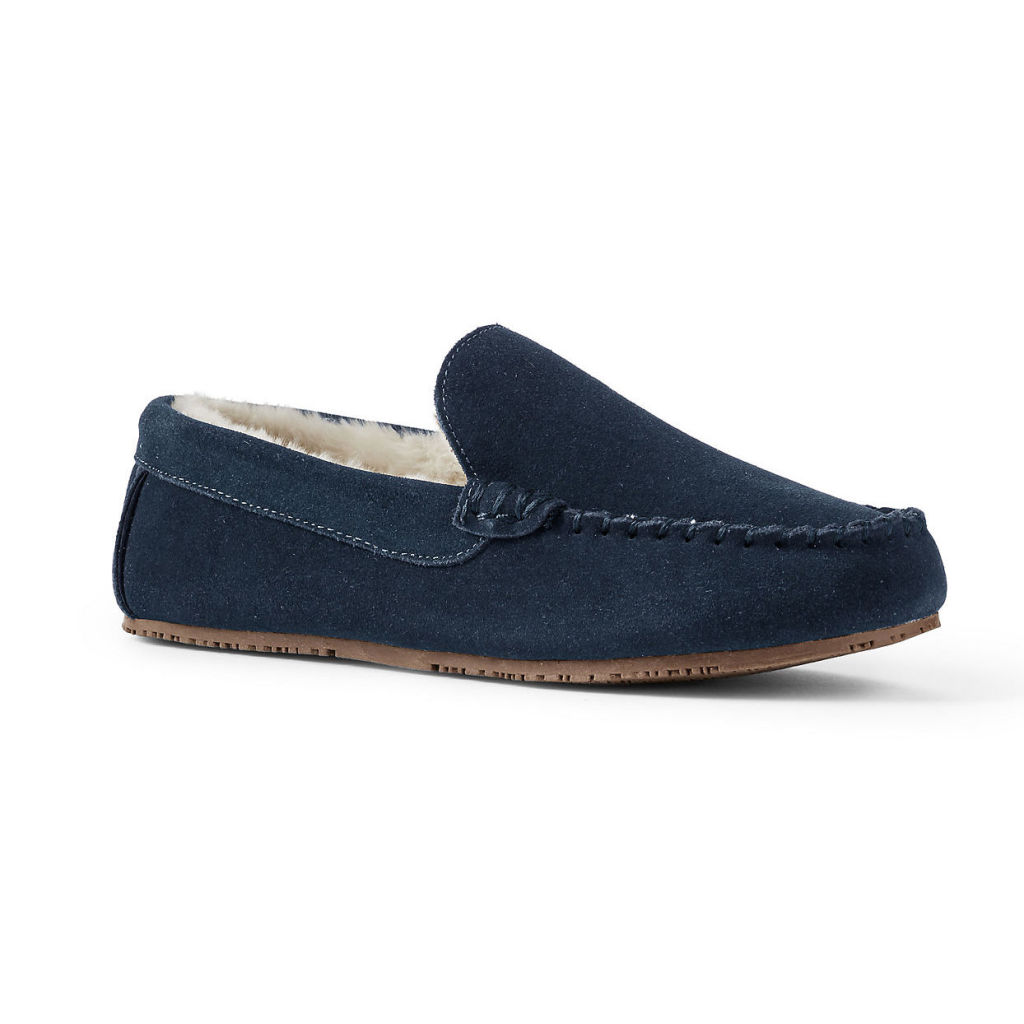 Lands' End Men's Suede Moc Slipper Review Pros and Cons of Lands' End