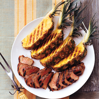 Hoisin-Honey-Glazed Pork Tenderloin with Grilled Pineapple