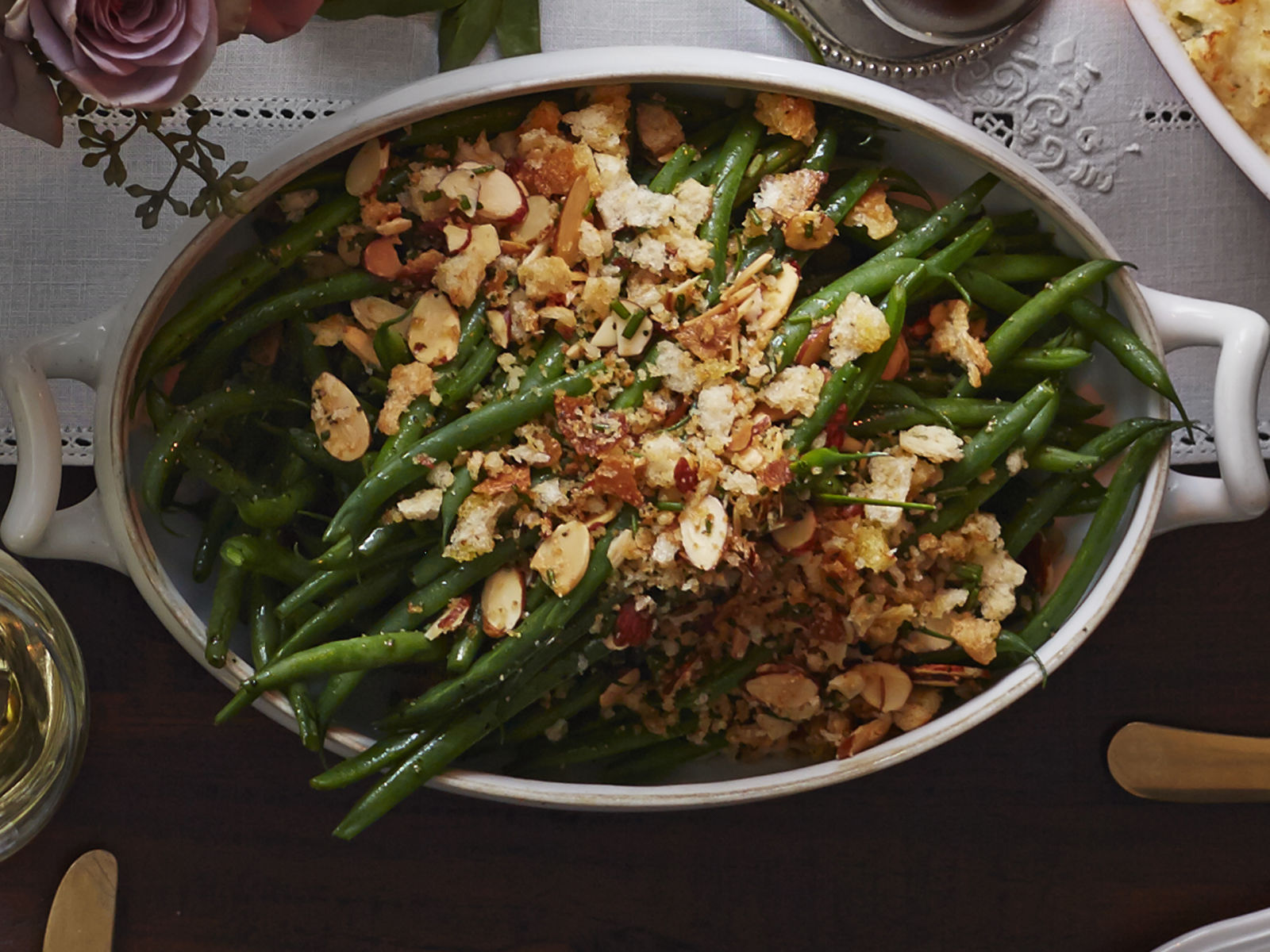French Green Beans with Garlicky Almond Breadcrumbs Recipe