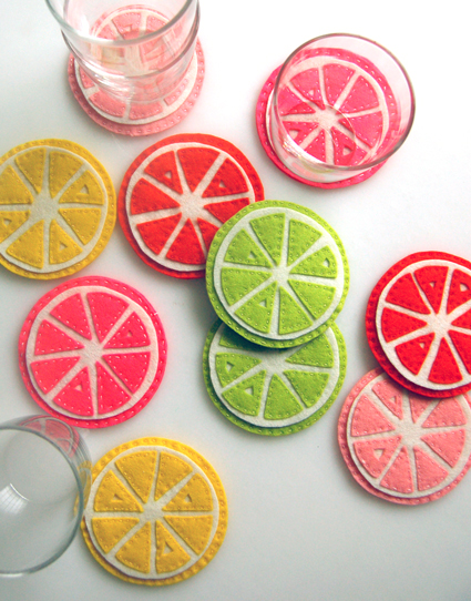 Citrus Inspired Crafts Summer Diy Projects Cute Coasters