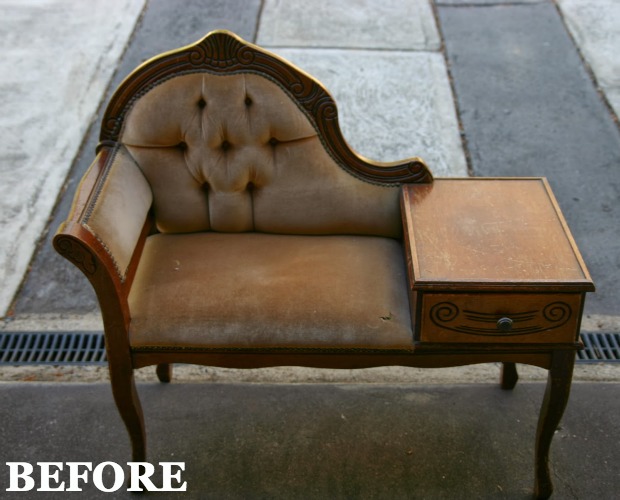 Vintage Settee Makeover Furniture Before and After