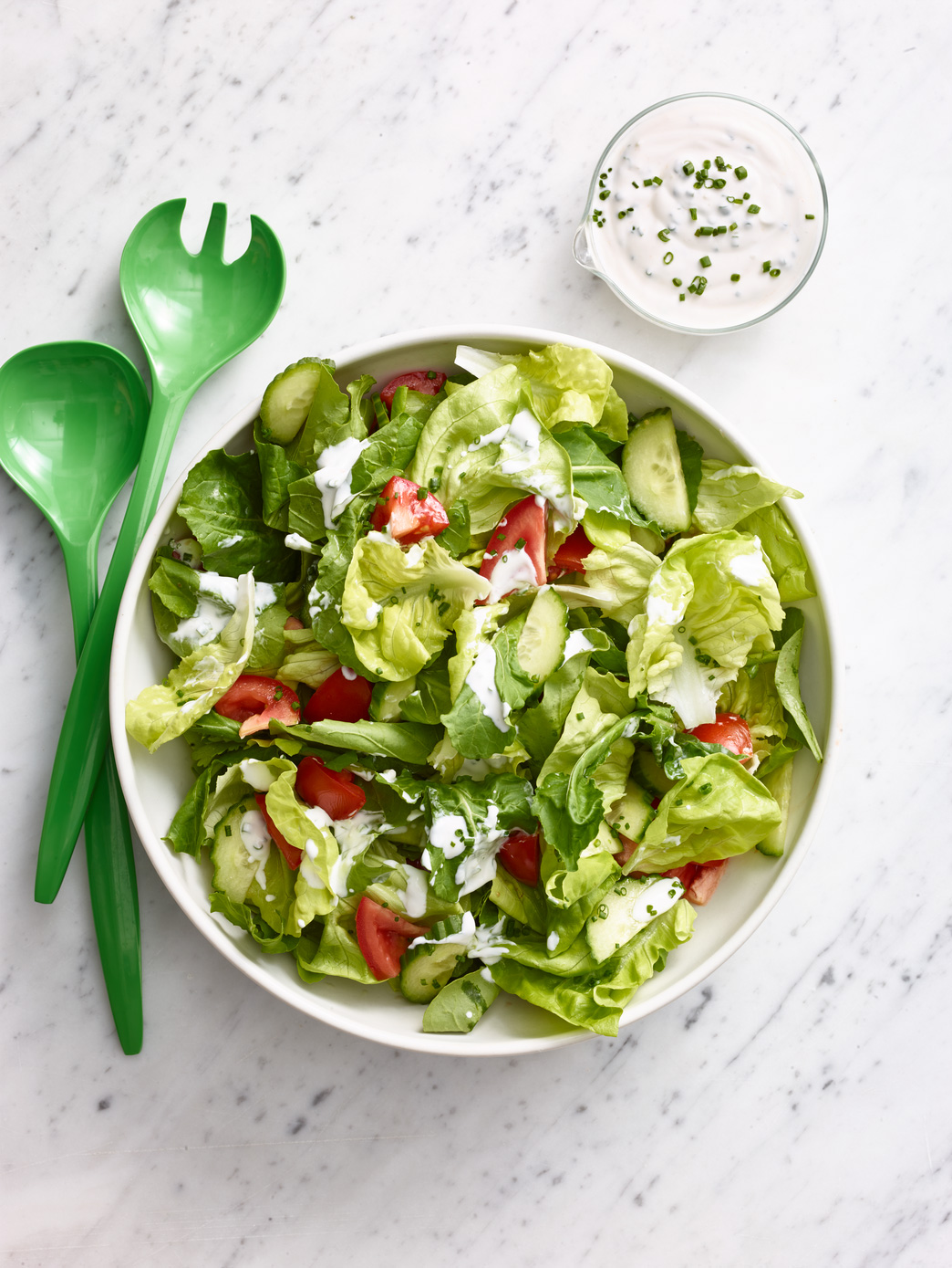 Salad with Creamy Ranch Dressing Recipe